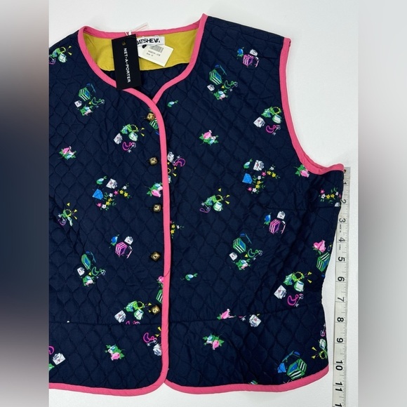 NWT Batsheva Bell Button Quilted Shell Love Letters Vest Womens Size 12 - Picture 12 of 16